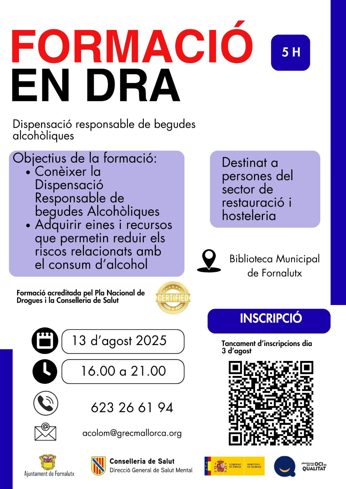 Curs de dispensació responsable de begudes alcohòliques